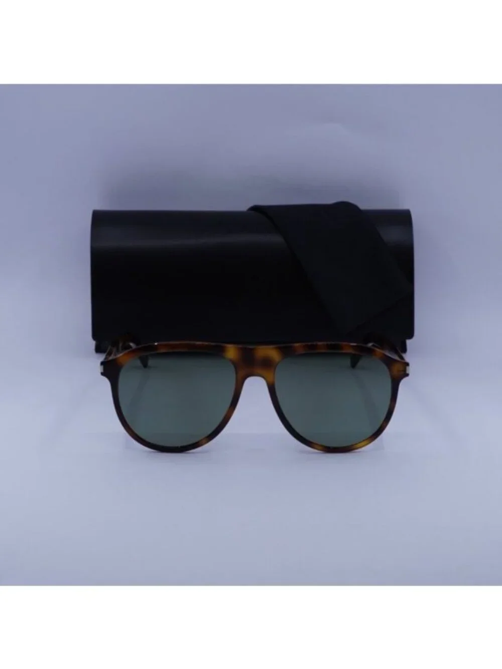 Saint Laurent SL432 SLIM 002 Aviator Sunglasses - Havana/Green